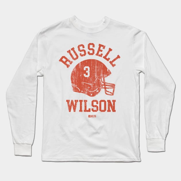 Russell Wilson Denver Helmet Font Long Sleeve T-Shirt by TodosRigatSot